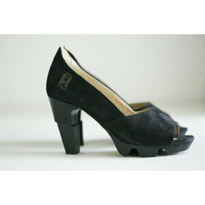 Like Smug by prophecy Open Tie Black Suede heels